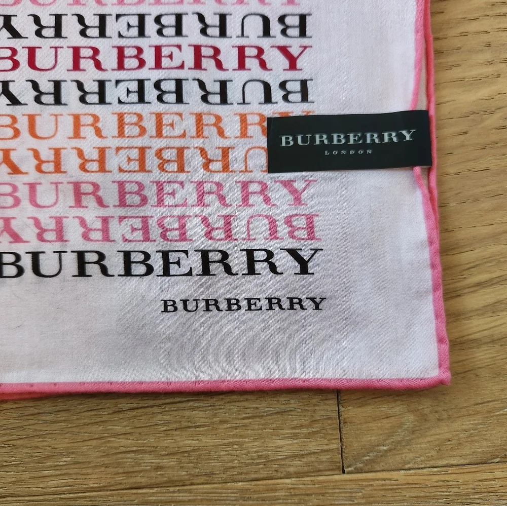 Burberry Silk Hankerchief | Rare Pink | Never Used - Picture 5 of 7